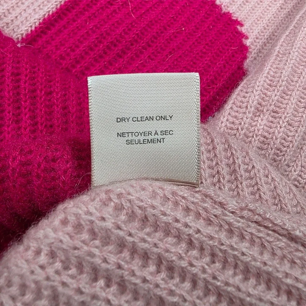 Philosophy Cashmere Sweater Womens Medium Pink Heart Colorblock Knit Pullover